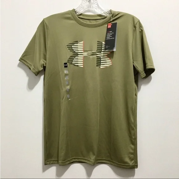 🆕 Under Armour Boys Olive Green Tee Shirt - Picture 3 of 6